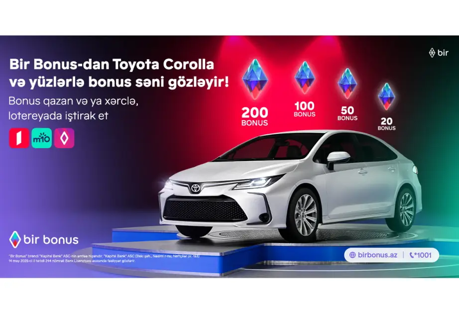 Bir Bonus Toyota Corolla və yüzlərlə bonus qazandırır