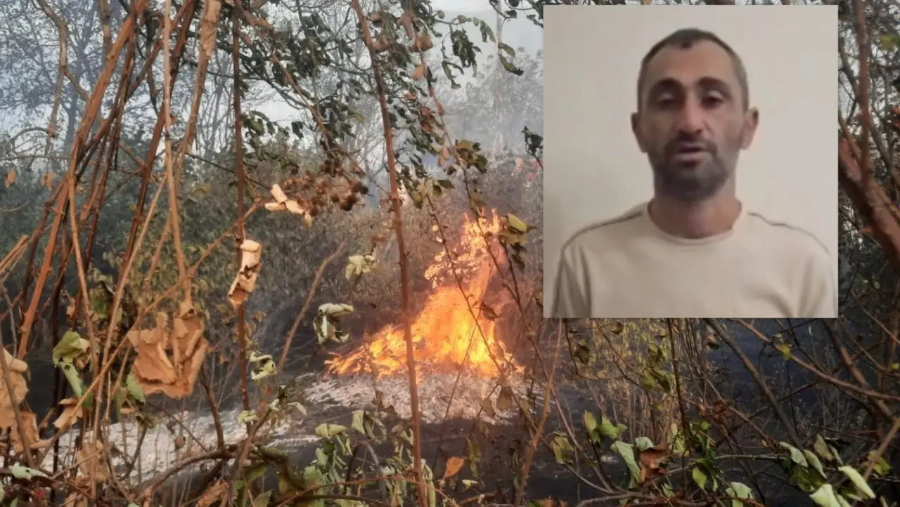 Doğmalarının məzarını ziyarət edən şəxs yanğına səbəb olub