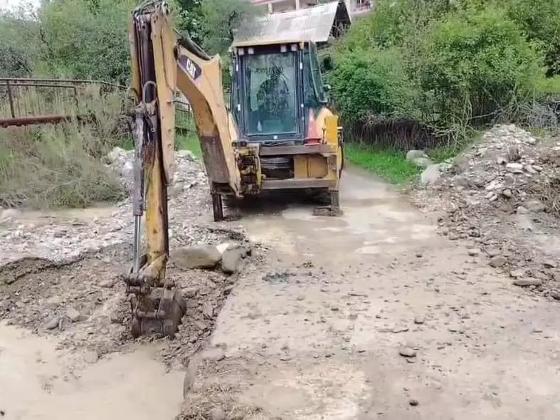Naxçıvanda güclü yağış nəticəsində bəzi yollarda problem yaranıb - FOTO