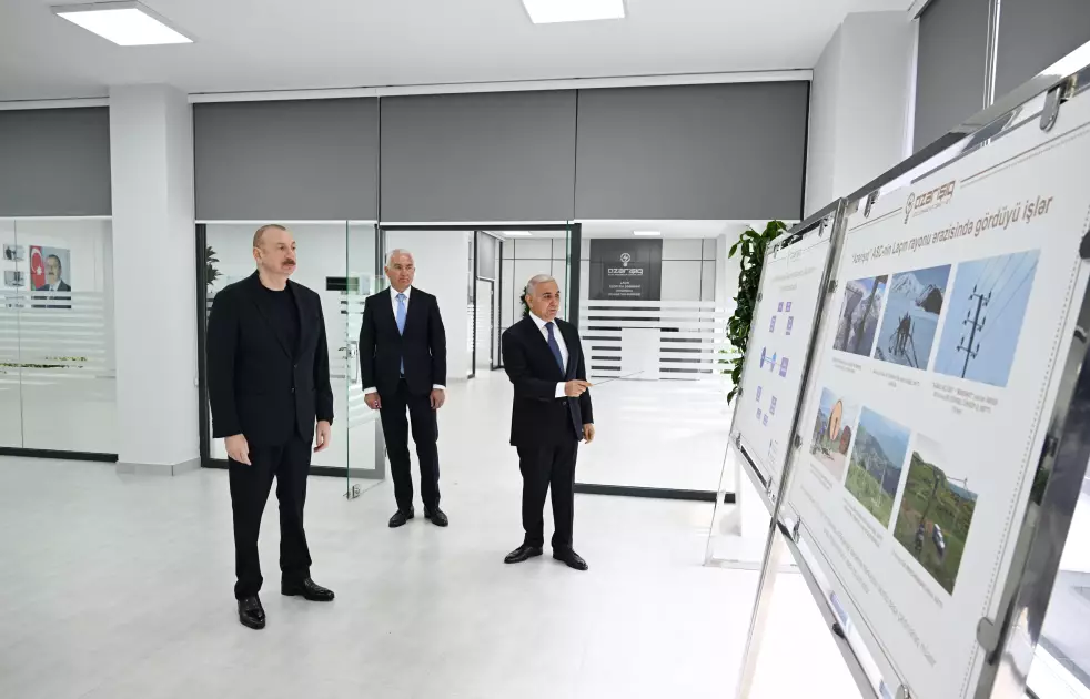 İlham Əliyev Laçın Elektrik Şəbəkəsi Rəqəmsal İdarəetmə Mərkəzinin açılışında iştirak edib