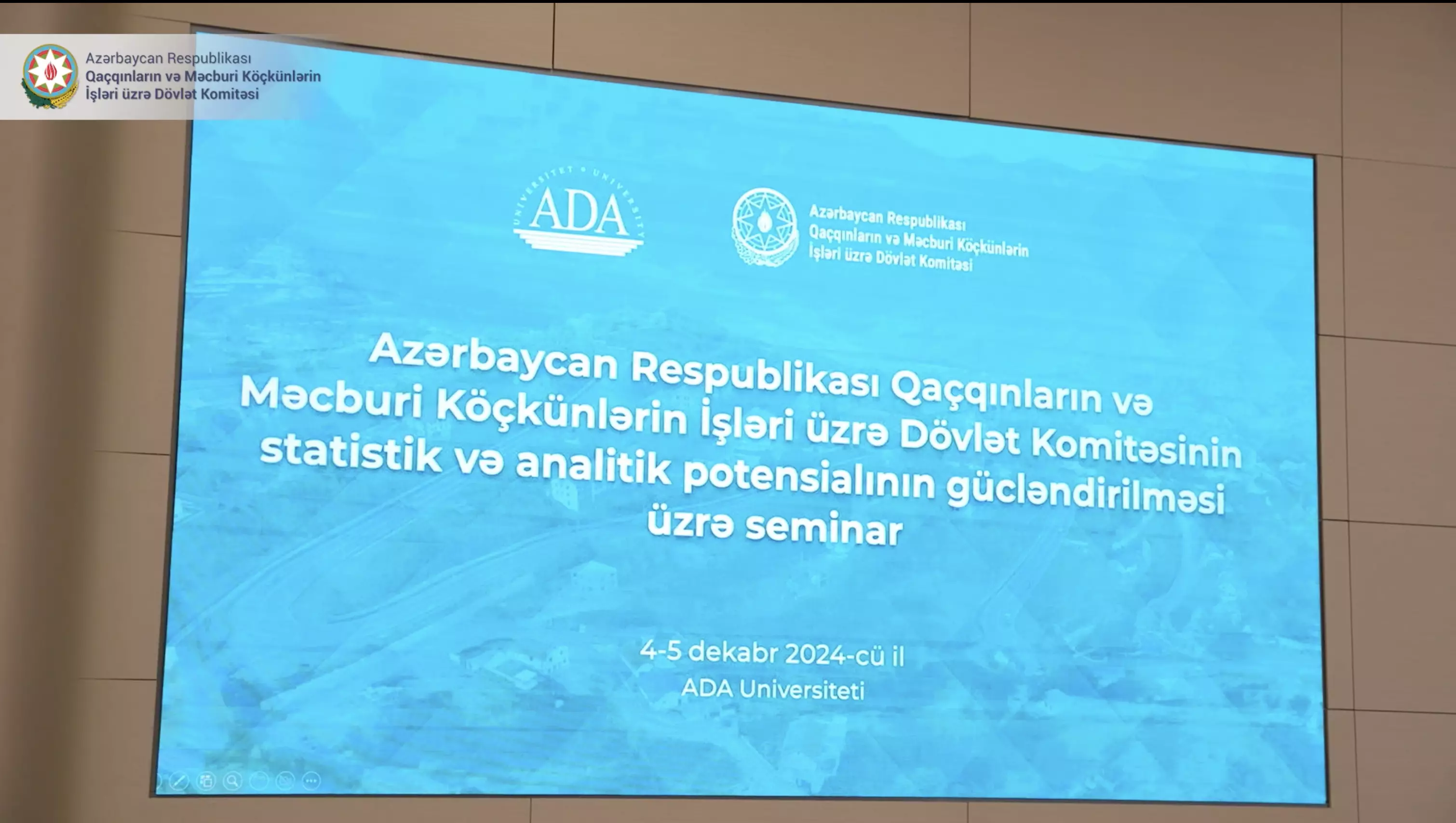 Məcburi köçkünlər haqqında məlumatların idarə edilməsi üzrə vörkşop təşkil olunub - VİDEO