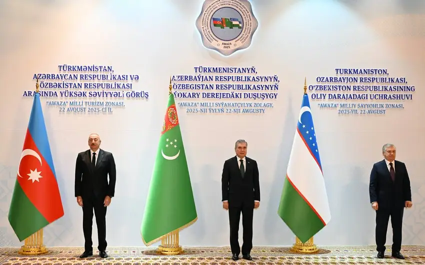 Türkmənbaşı şəhərində Türkmənistan, Azərbaycan və Özbəkistan arasında yüksəksəviyyəli görüş keçirilib - YENİLƏNİB - 2