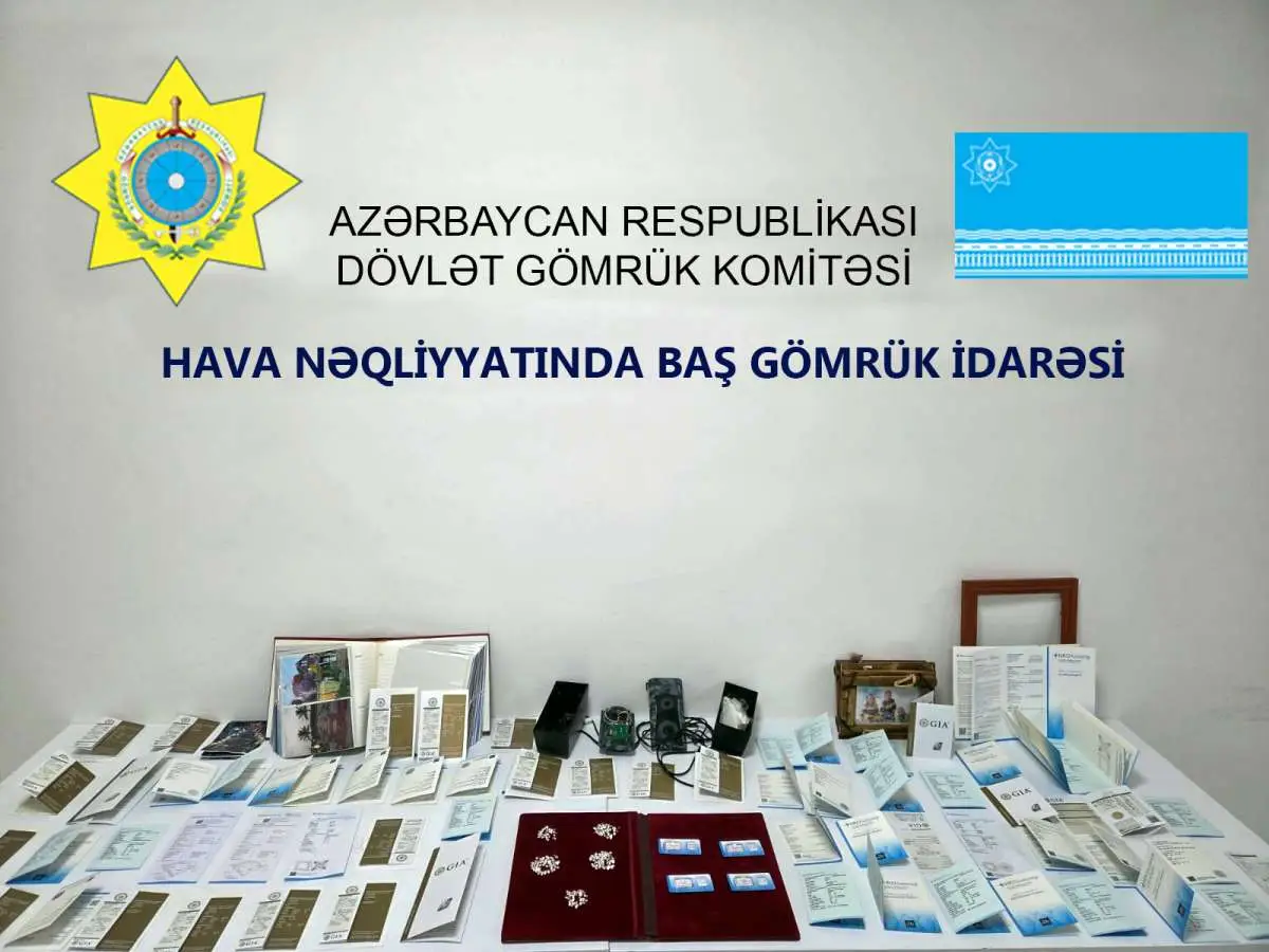 Dubaydan Bakıya brilyant qaşların qanunsuz gətirilməsinin qarşısı alınıb - FOTO