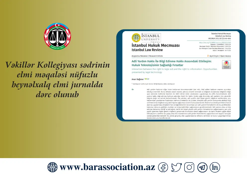 Anar Bağırovun elmi məqaləsi nüfuzlu beynəlxalq elmi jurnalda dərc olunub
