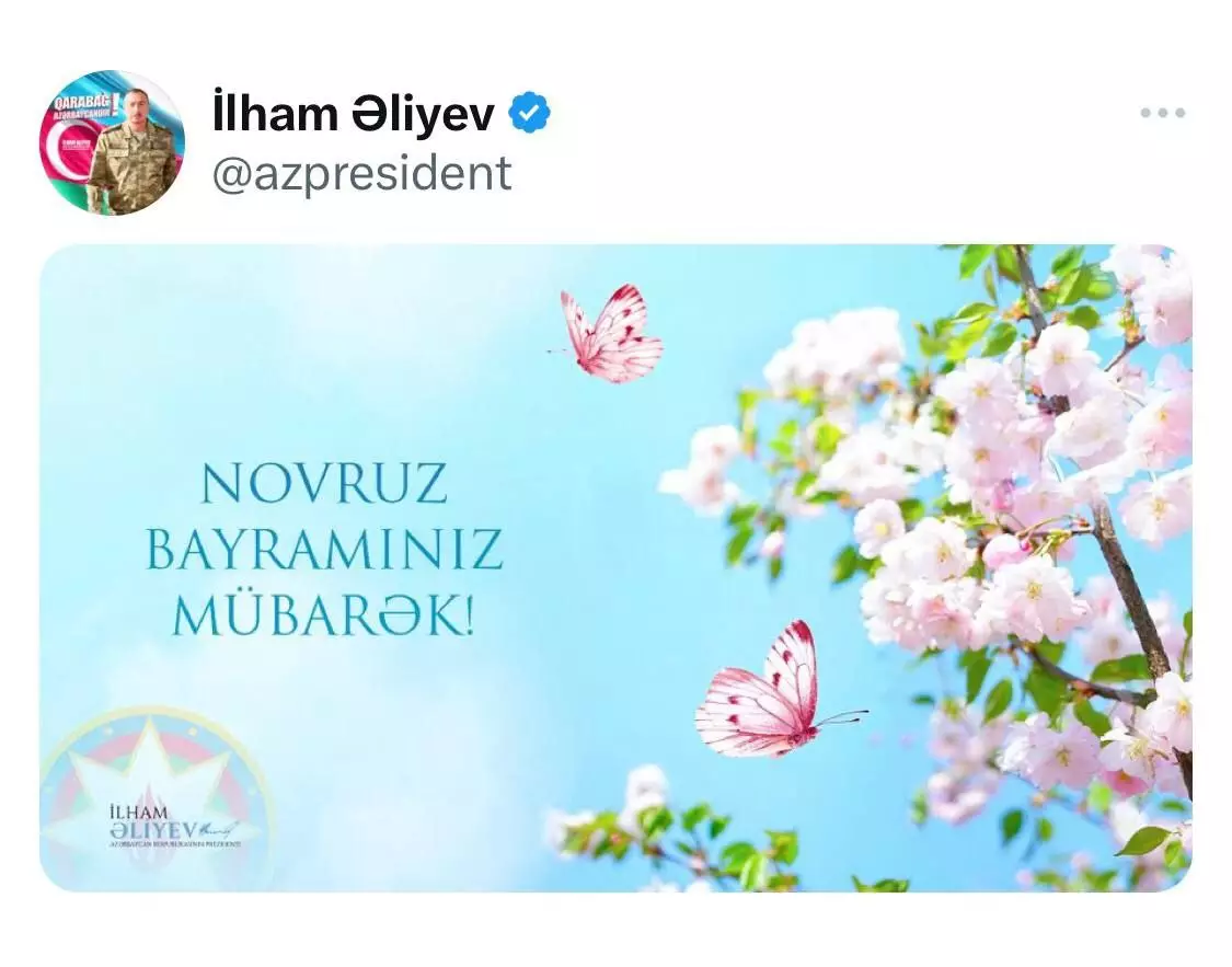 Prezident Novruz bayramı ilə bağlı paylaşım edib