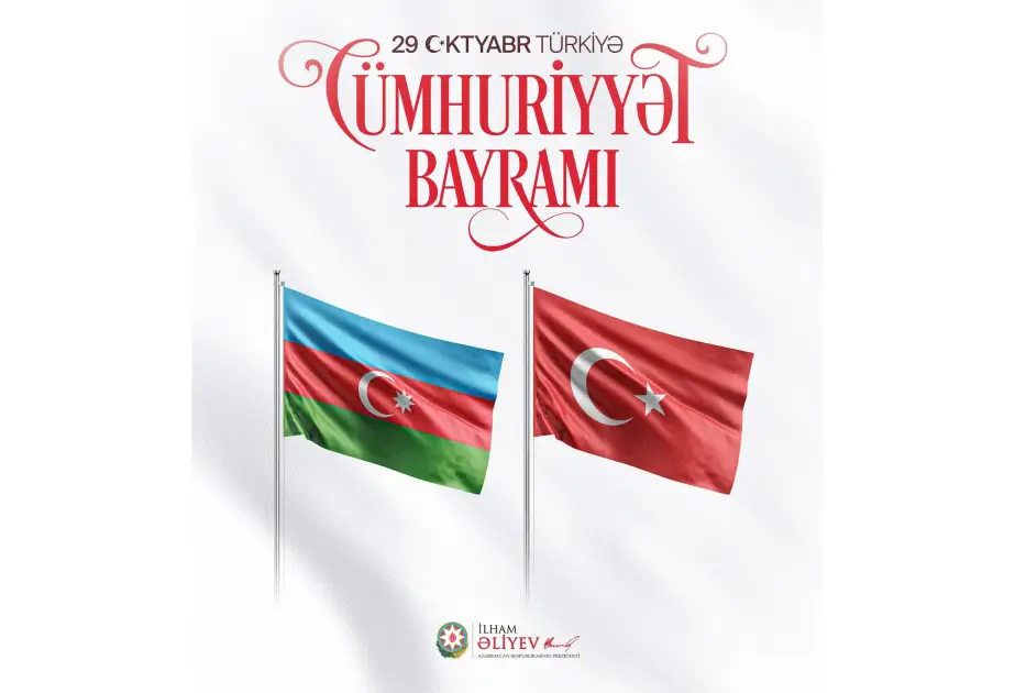 İlham Əliyev Türkiyənin milli bayramı münasibətilə paylaşım edib