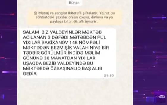 Bakıdakı bu məktəbdə 1 həftədə 3 dəfə pul yığılıb- VİDEO