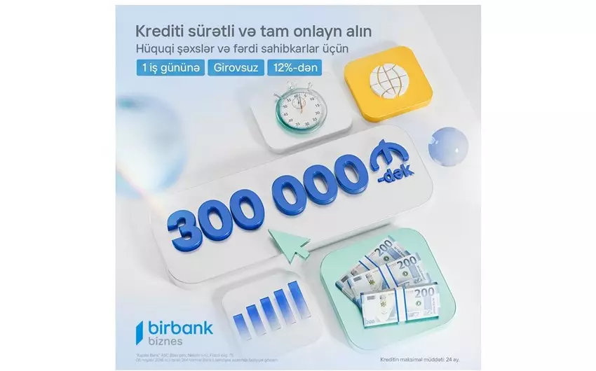 "Birbank Biznes"dən sahibkarlara “Sürətli kredit” imkanı