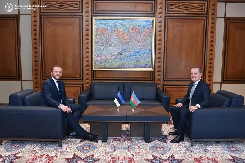 Ceyhun Bayramov estoniyalı həmkarı ilə görüşüb - FOTO