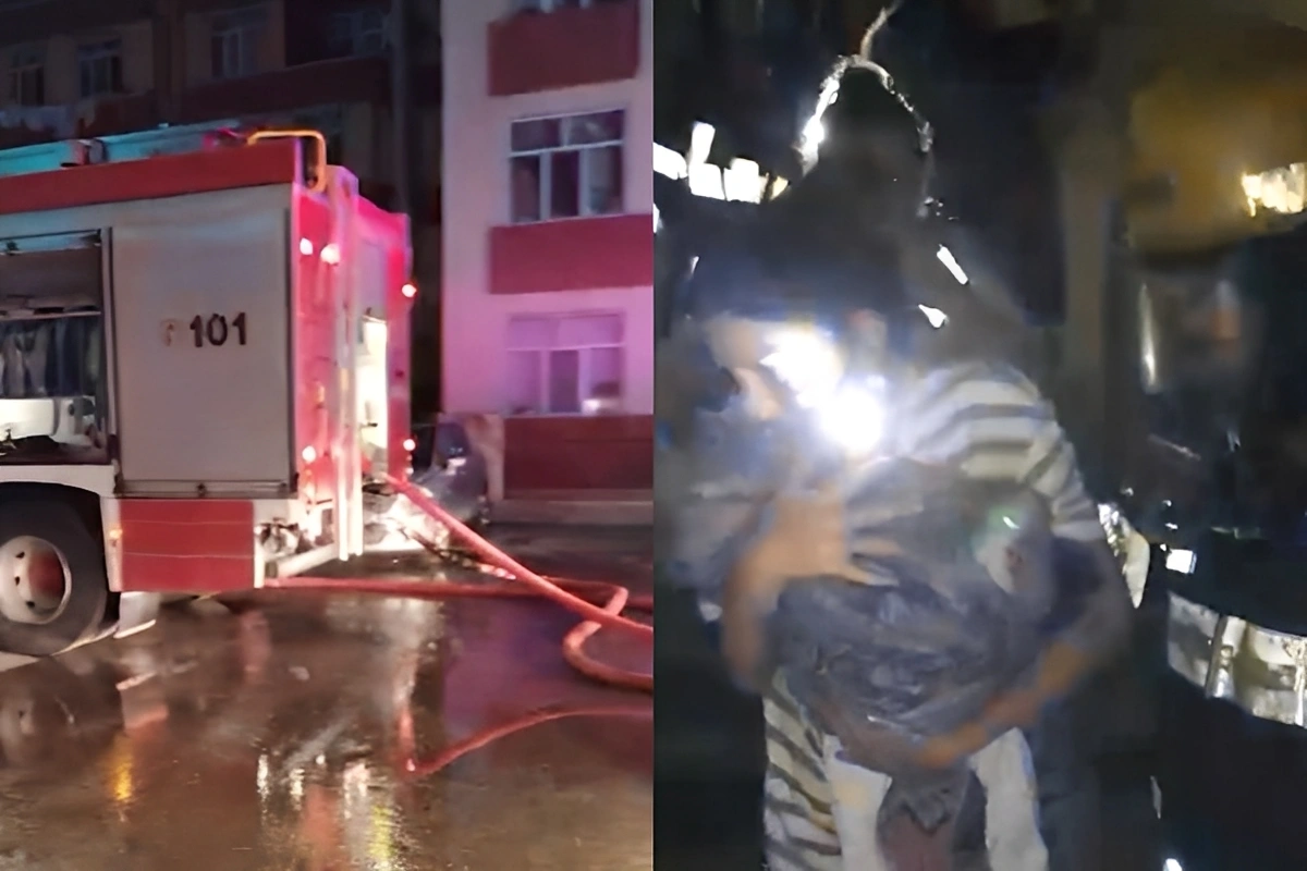 Gənclər şəhərciyində yanğın olub, 15 nəfər təxliyə edilib - VİDEO