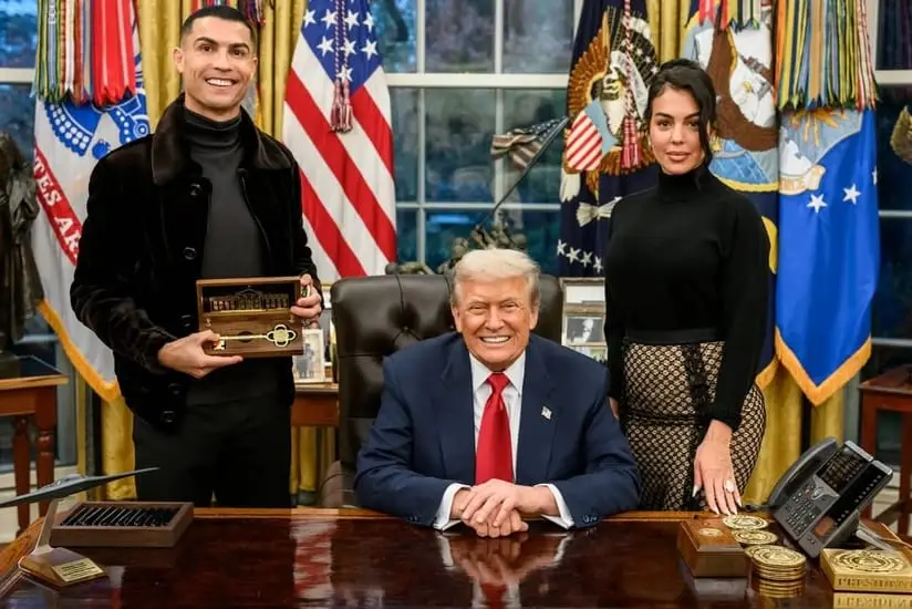 Ronaldo Ağ Evdə Donald Trampla görüşdü - FOTO