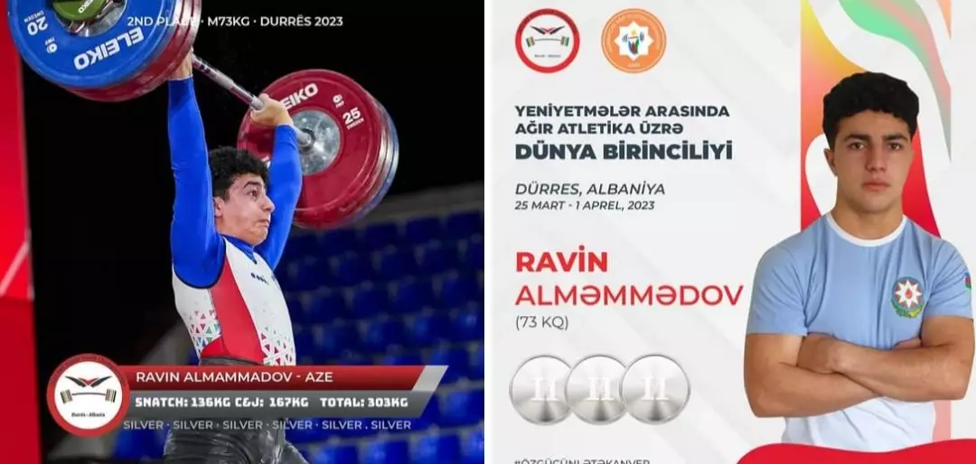 Azərbaycanlı atlet Dünya birinciliyində 3 medal qazandı