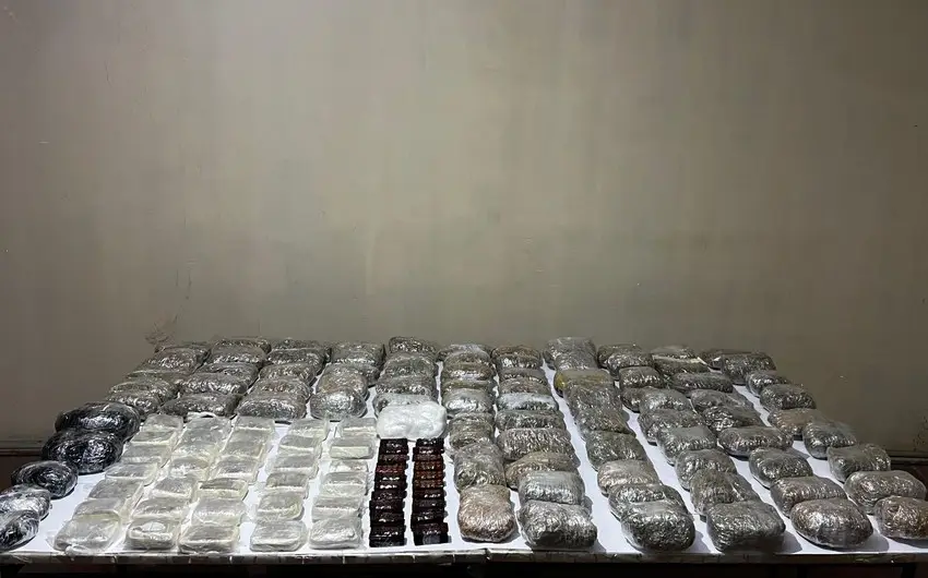 İrandan Azərbaycana 75 kq narkotik keçirilməsinin qarşısı alınıb