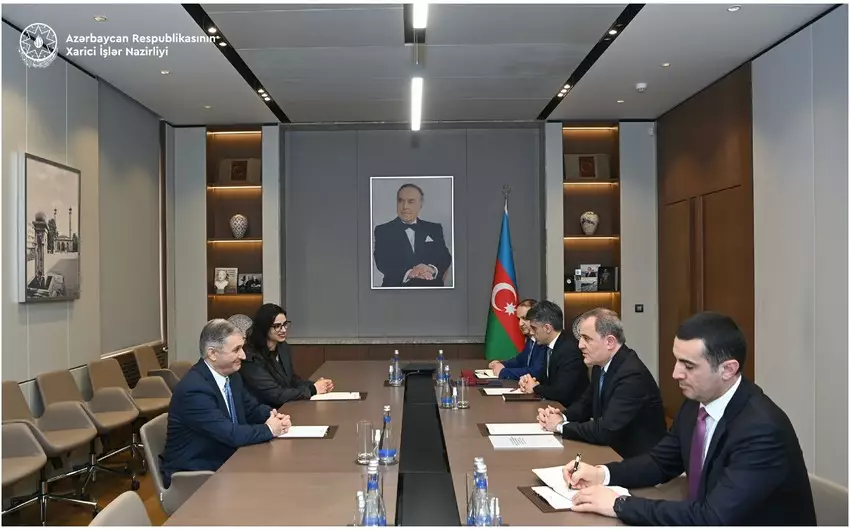 Ceyhun Bayramov Fələstinin səfirini  qəbul edib - FOTO