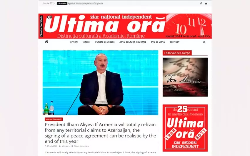 Şuşada keçirilən Qlobal Media Forumu - Rumıniya mətbuatında 