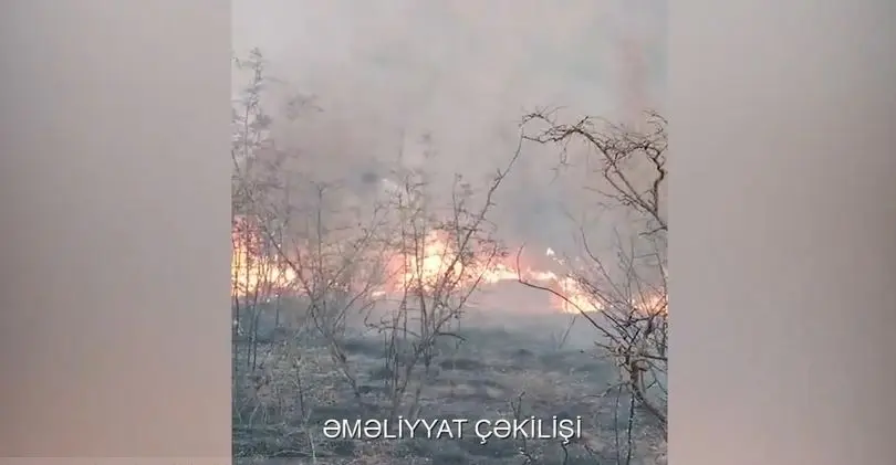 Ağdərədə yanğın olub - VİDEO