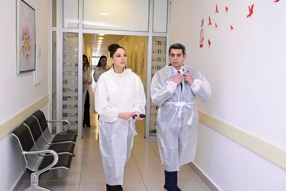 Mehriban Əliyeva Gəncə Şəhər Birləşmiş Xəstəxanasının Perinatal Mərkəzində olub - FOTO
