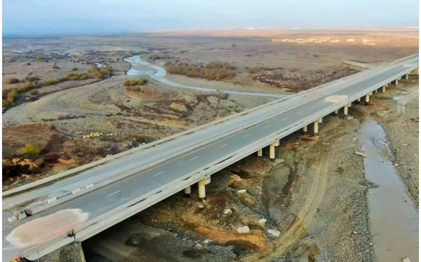 Ağdam-Füzuli avtomobil yolunun inşası üzrə işlərin 82 %-i icra olunub