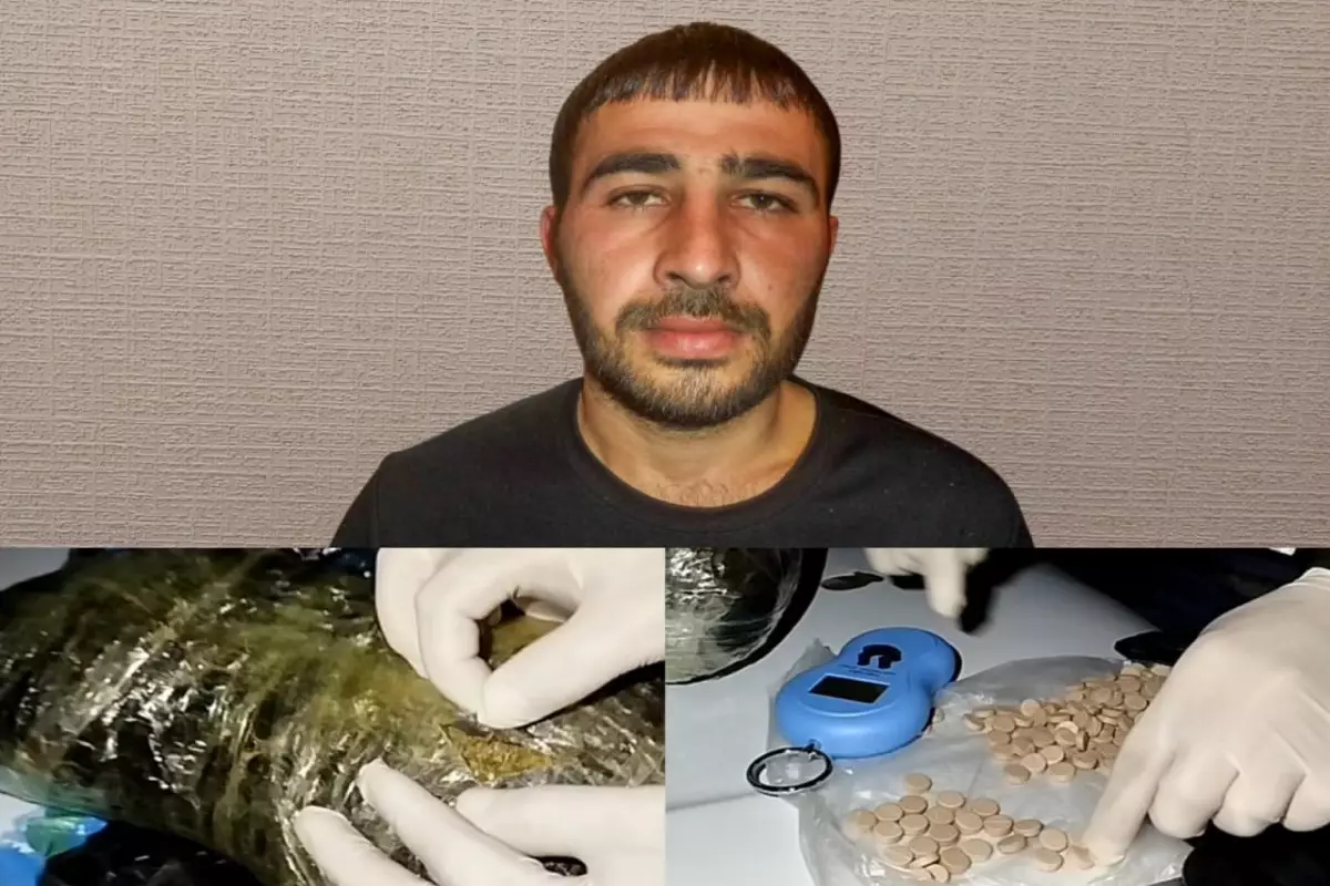 Biləsuvarda saxlanılan narkokuryerdən külli miqdarda narkotik vasitə və həblər aşkarlanıb - FOTO