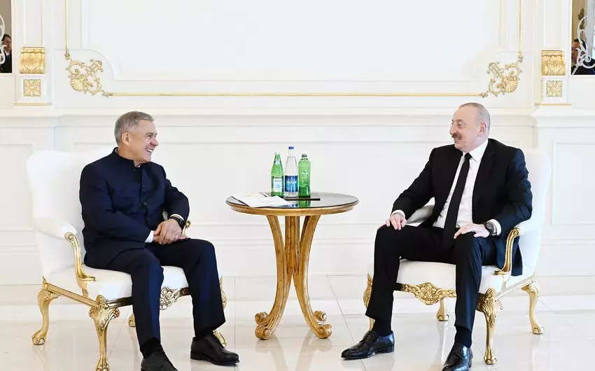 Prezident İlham Əliyev Rusiyanın Tatarıstan Respublikasının Rəisi ilə görüşüb - YENİLƏNİB