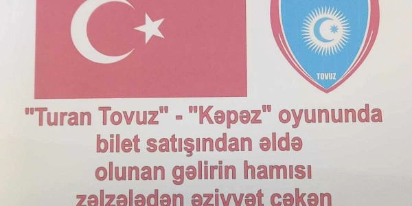 "Turan Tovuz" klubu Türkiyəyə dəstək olacaq