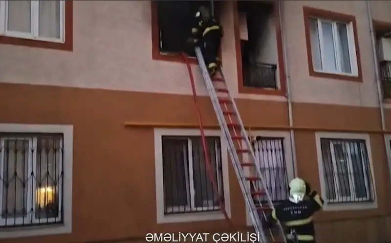 Xırdalanda binada yanğın olub, sakinlər təxliyə edilib- VİDEO