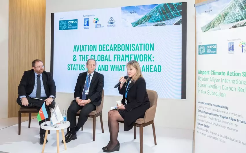 Heydər Əliyev Beynəlxalq Aeroportu COP29-da aviasiya dekarbonizasiyasında liderliyini nümayiş etdirir - FOTO