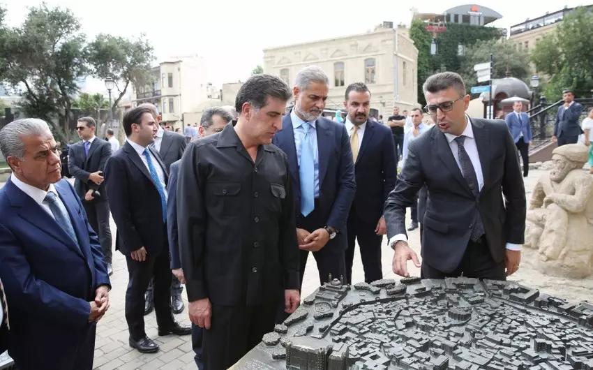 Azərbaycanda səfərdə olan Neçirvan Bərzani İçərişəhərlə tanış olub (FOTO)