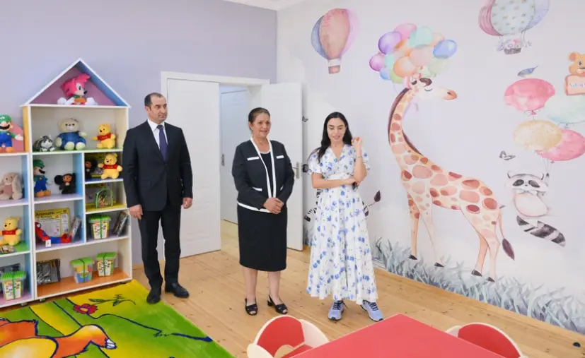 Leyla Əliyeva körpələr evi-uşaq bağçalarının açılışında iştirak edib