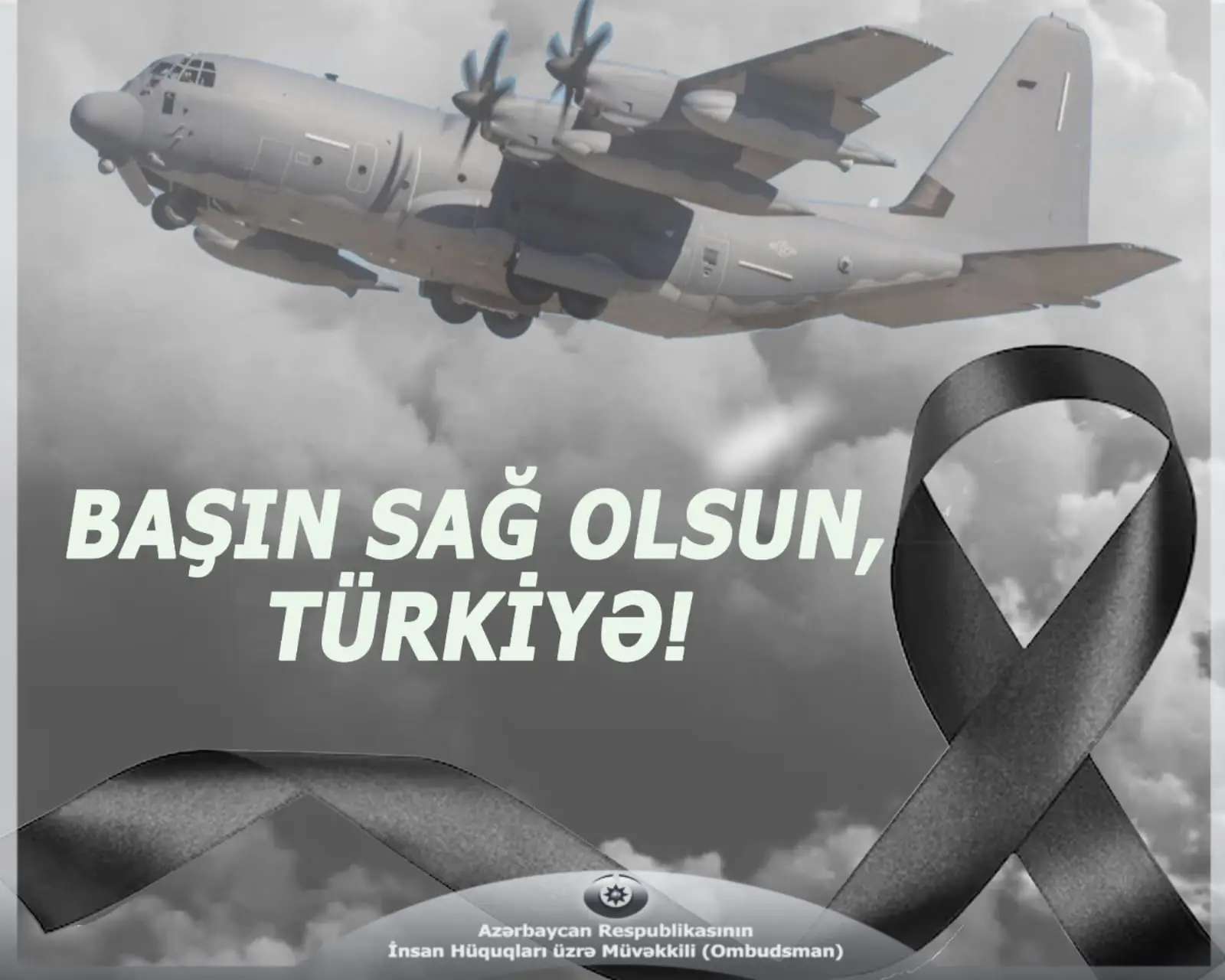 Azərbaycan Ombudsmanı Türkiyə təyyarəsinin qəzaya uğraması ilə bağlı başsağlığı verib
