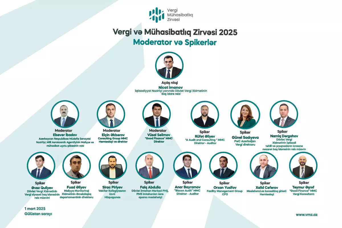 Vergi və Mühasibatlıq Zirvəsinin spikerləri bəlli oldu