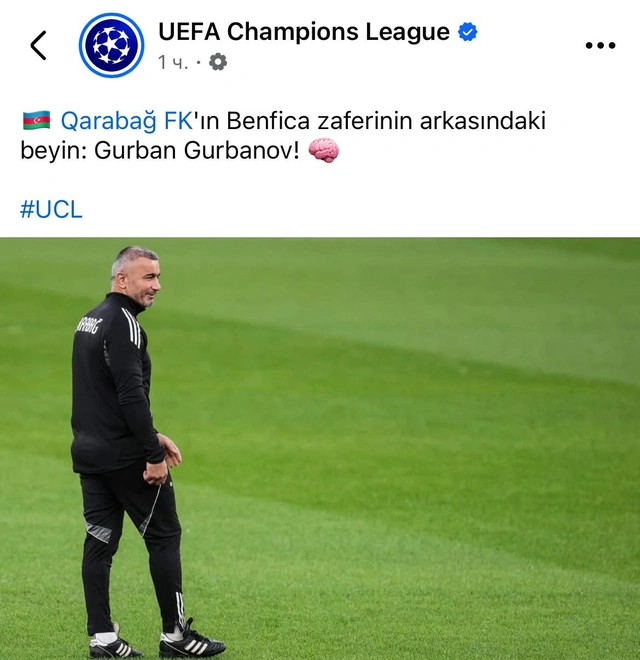 UEFA-dan Qurban Qurbanovla bağlı paylaşım