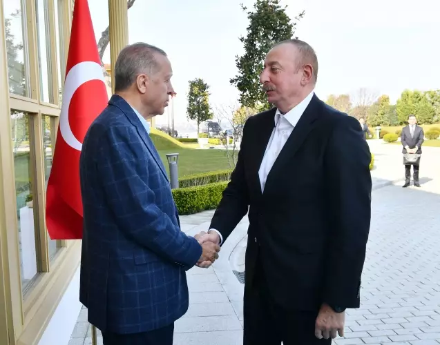 İstanbulda Azərbaycan Prezidenti İlham Əliyevin Türkiyə Prezidenti Rəcəb Tayyib Ərdoğan ilə görüşü başlayıb - FOTO