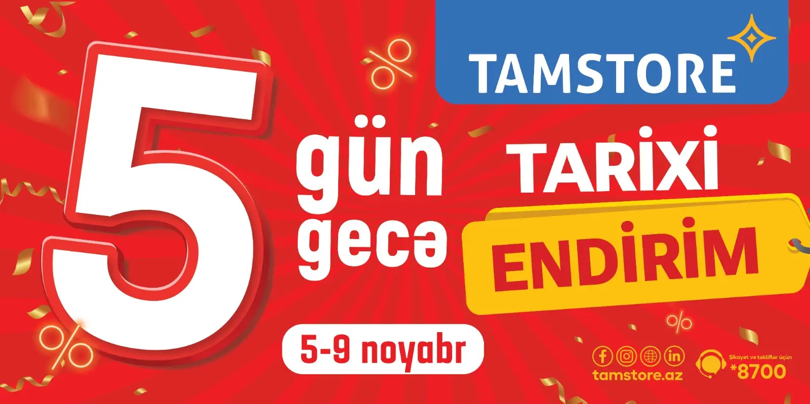 5 Gün 5 Gecə tarixi endirimlər olacaq - FOTO