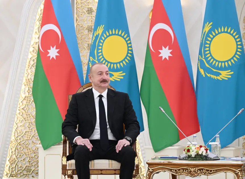 İlham Əliyev: Qazaxıstan inkişaf və modernləşmə yolu ilə inamla irəliləyir