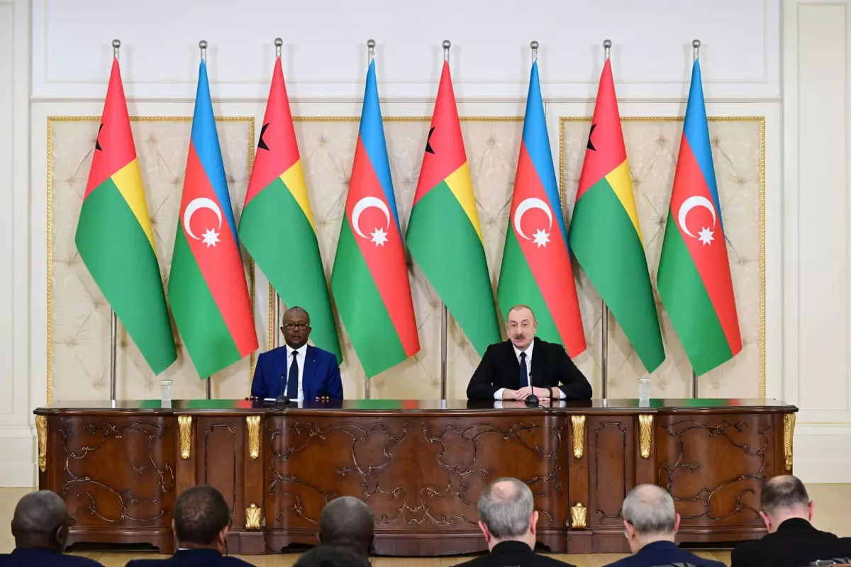 Azərbaycan və Qvineya-Bisau prezidentləri mətbuata bəyanatlarla çıxış ediblər - FOTO