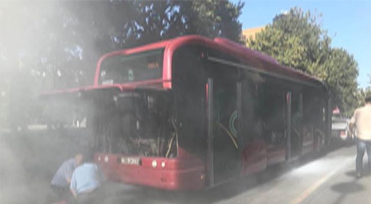 “Baku Bus”ın avtobusunda tüstülənmə olub - VİDEO - FOTO
