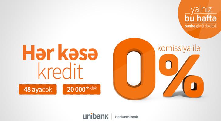 20 min manatadək 0%-lə nağd kredit aksiyası başladı- UNİBANKDA