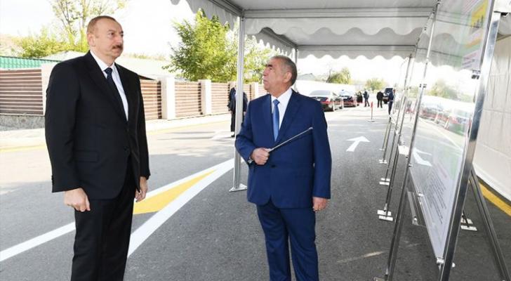 İlham Əliyev Qəbələdə avtomobil yolunun açılışında iştirak edib