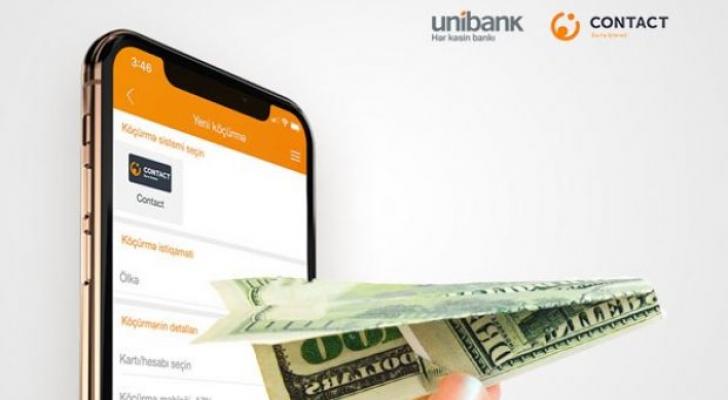 “Contact” pulköçürmə sistemi indi Unibank Mobile-da