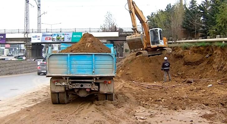 Bakı-Sumqayıt yolundan köçürülmə işlərinə başlanıldı - VİDEO