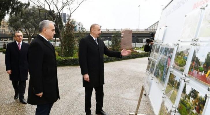 İlham Əliyev Bakının daha bir parkında aparılan yenidənqurma işləri ilə tanış oldu - FOTO