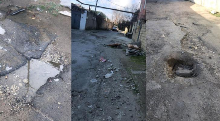 Sumqayıtın qəsəbədaxili yolları pis vəziyyətdədir - VİDEO - FOTO