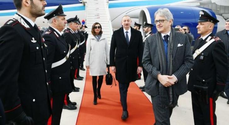 İlham Əliyev və Mehriban Əliyeva İtaliyaya getdilər