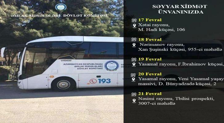 Bakının bu rayonlarında səyyar qeydiyyat aparılacaq