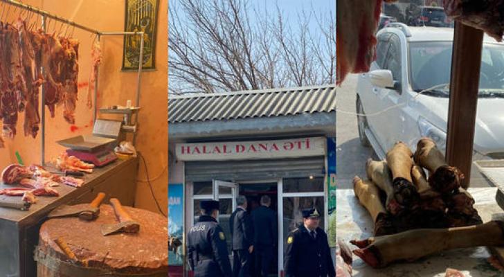 Binəqədi rayonunda qanunsuz fəaliyyət göstərən heyvan kəsimi məntəqələrində reyd keçirilib