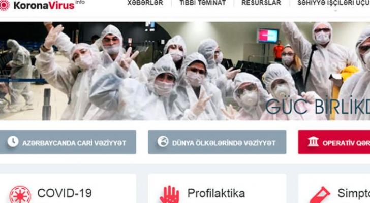 Azərbaycanda koronavirusla bağlı sayt istifadəyə verildi