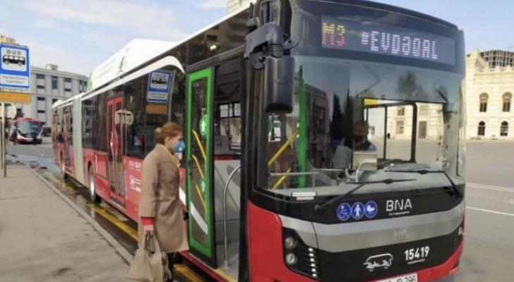 Bakıda xəttə 18 metrlik avtobuslar buraxıldı - FOTOLAR