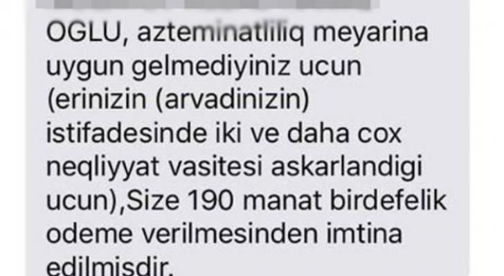 Nazirlikdən subay şəxslərə gələn mesajlarla bağlı AÇIQLAMA