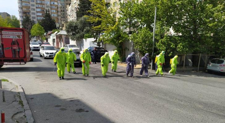 Binəqədi rayonunda dezinfeksiya işləri həyata keçirilir - FOTOLAR